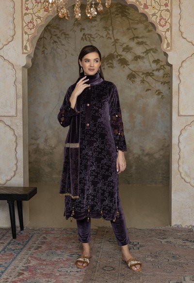 MAUVE KURTA SET